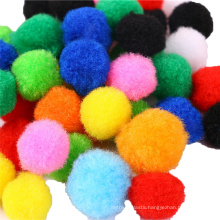 Factory direct sale colorful plush ball diy polyester pompoms for parent-child education